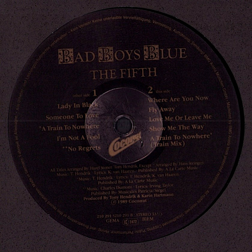 Bad Boys Blue - The Fifth Vinyl LP Kopie