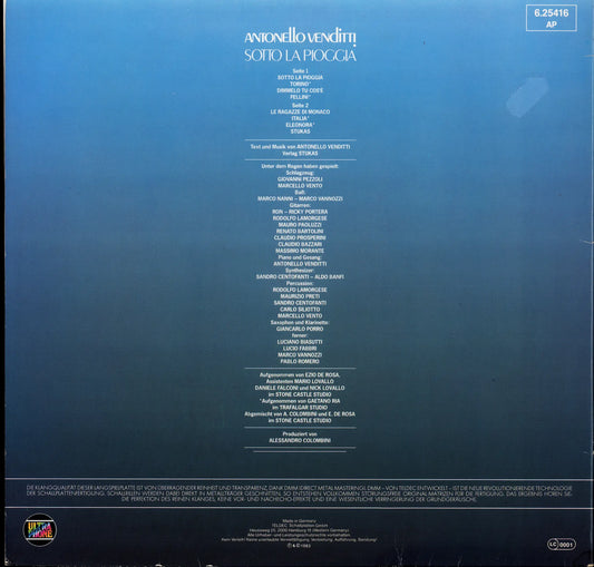 Antonello Venditti - Sotto La Pioggia (Vinyl LP | German Pressing | 1983) Gatefold