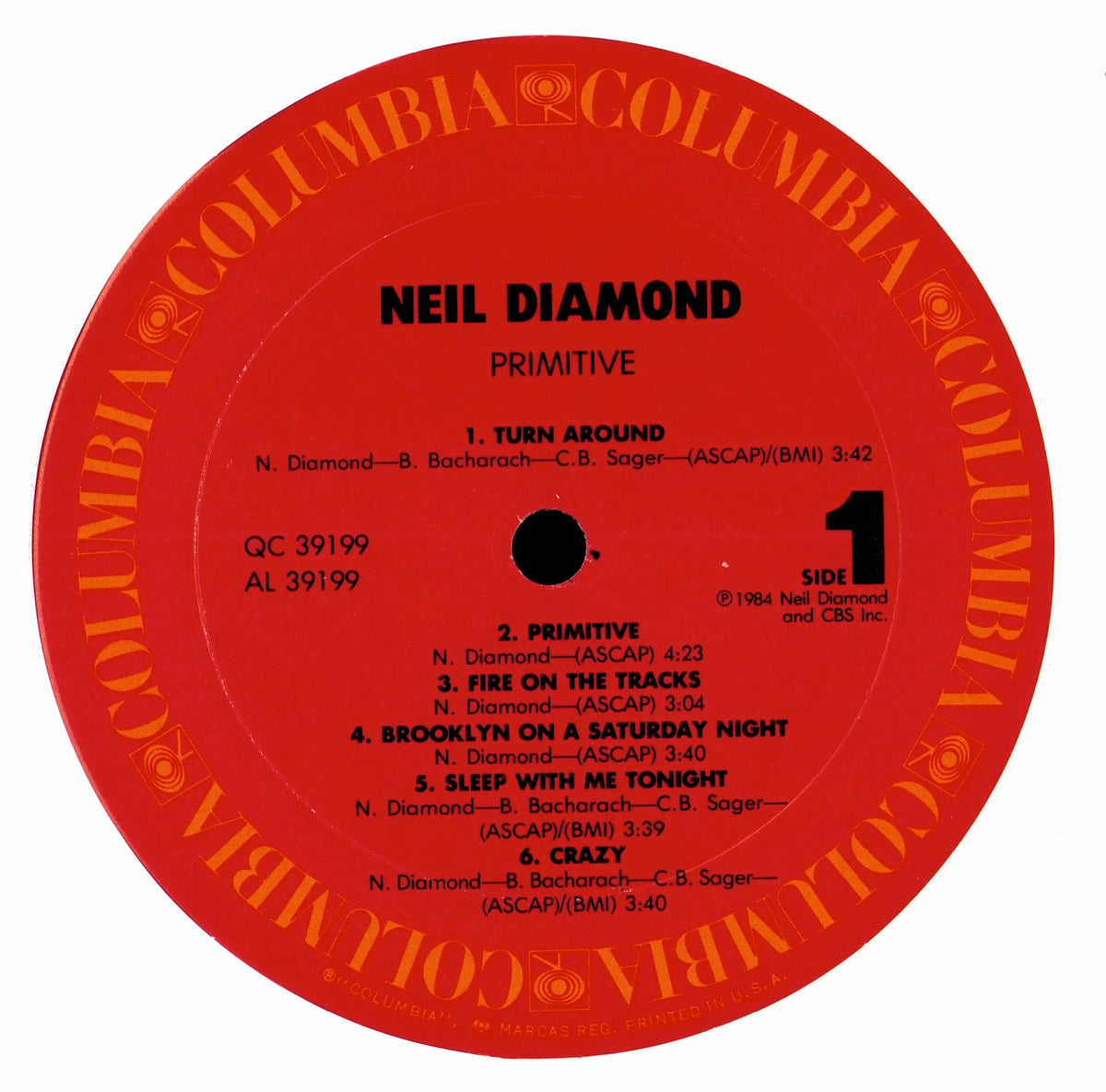 Neil Diamond - Primitive (Vinyl LP | US Pitman Pressing | 1984)