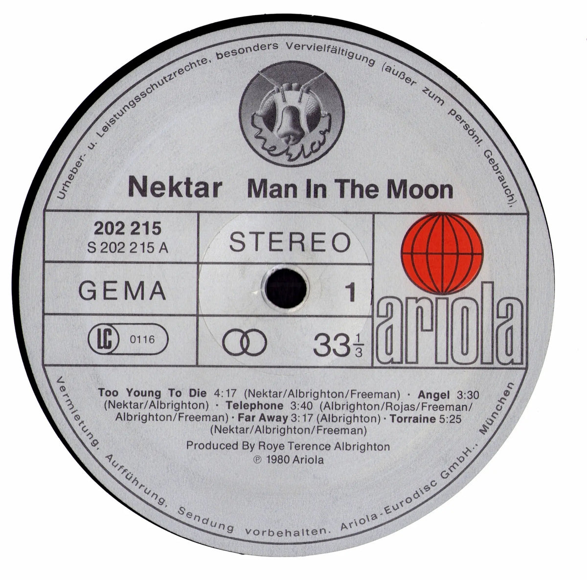 Nektar - Man In The Moon (Vinyl LP | DE Pressing | 1980) - side A label