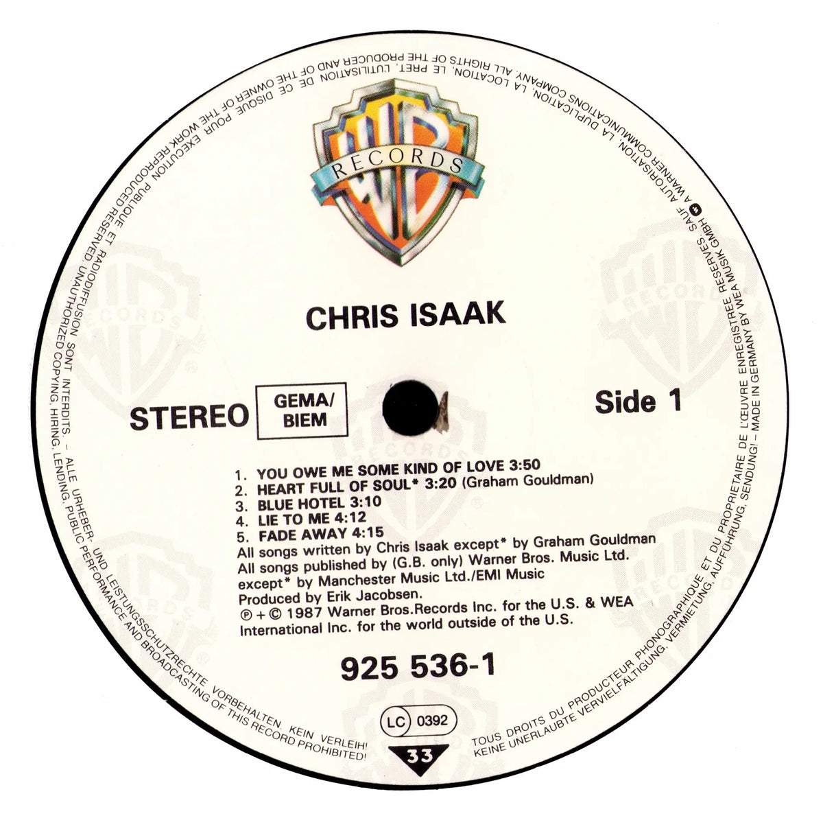 Chris Isaak - Chris Isaak (Vinyl LP | European Pressing | 1987)