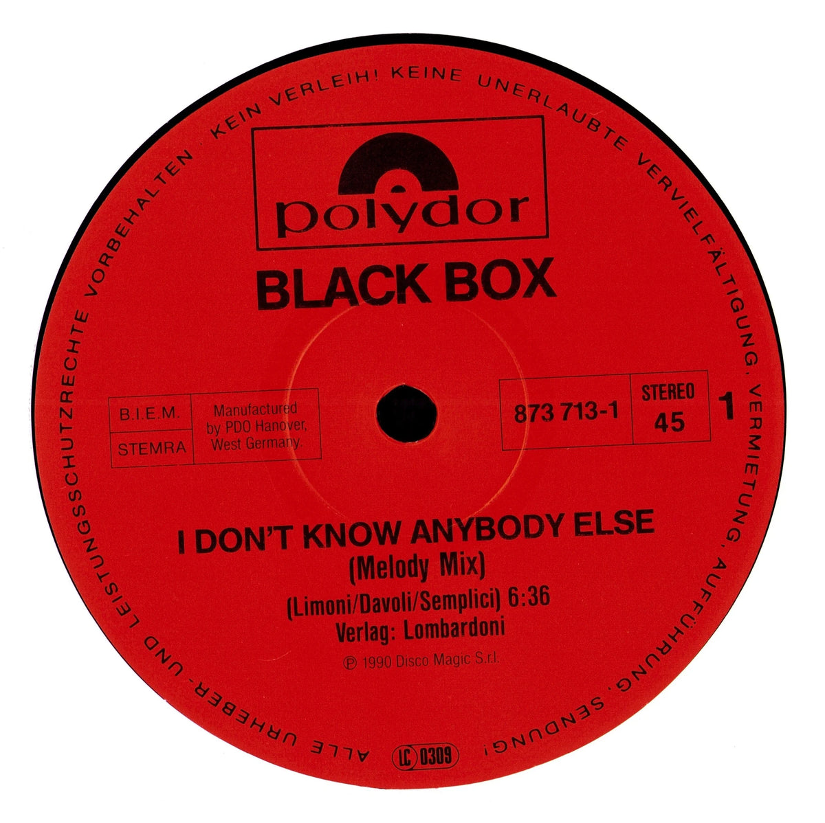 Black Box - I Don't Know Anybody Else (Vinyl 12" Maxi-Single | EU | 1990)