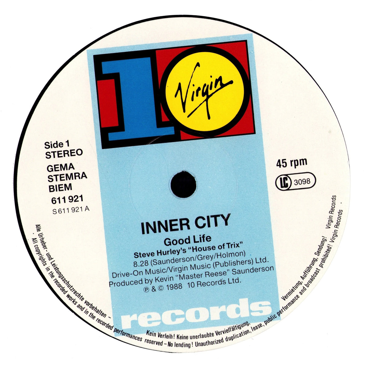 Inner City - Good Life (Vinyl 12" Single | EU | 1988)