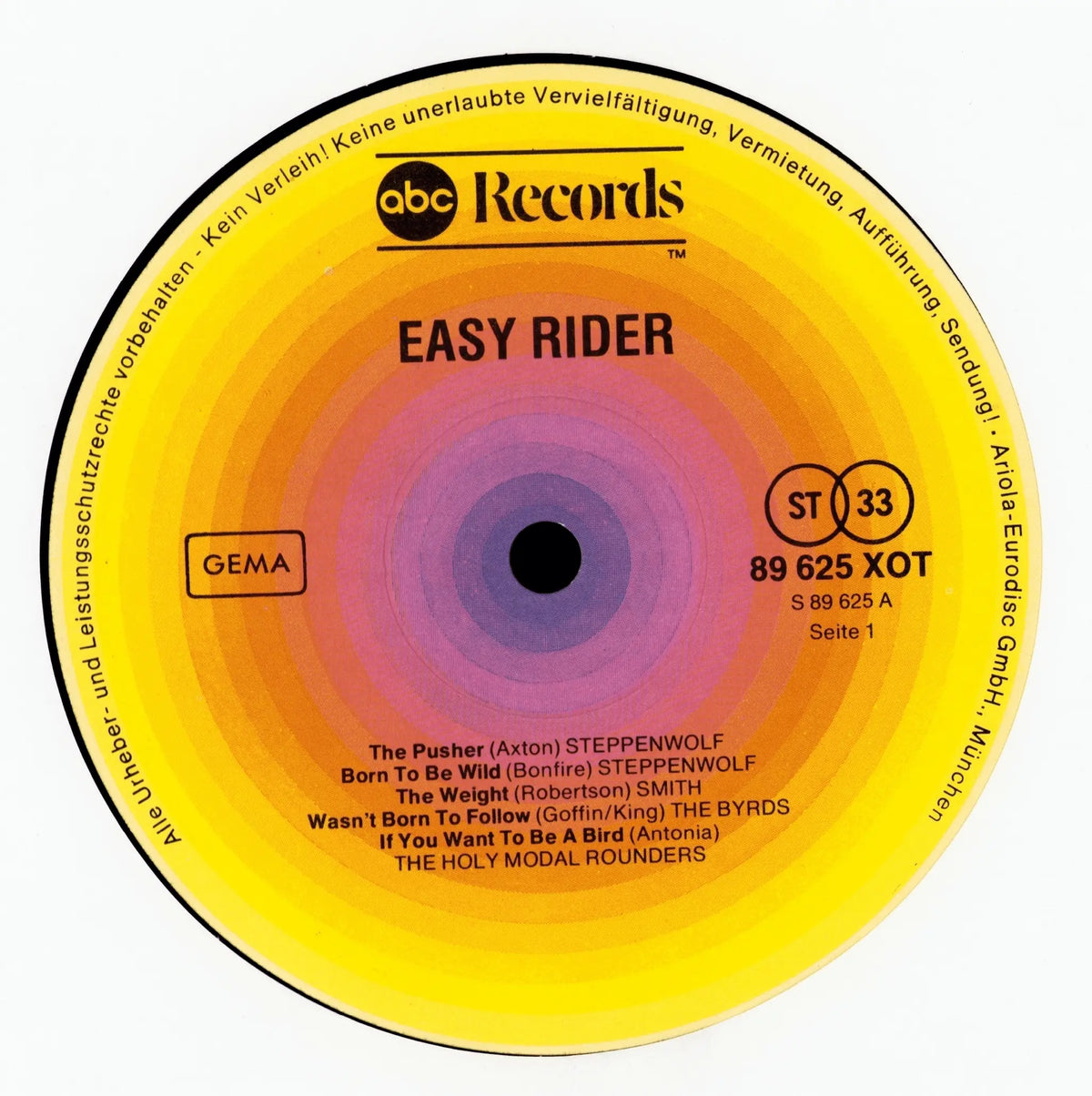 Easy Rider Music From The Motion Picture Vinyl LP | DE Reissue | 1976