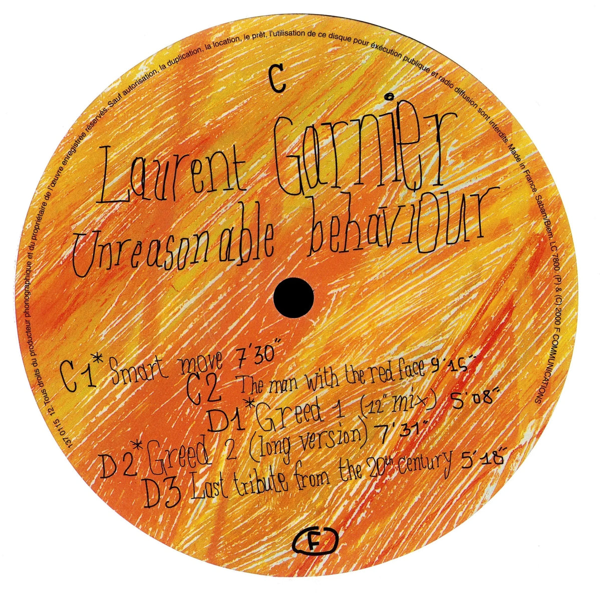 Laurent Garnier – Unreasonable Behaviour (Vinyl 2LP | UK & EU | 2000) – label side B