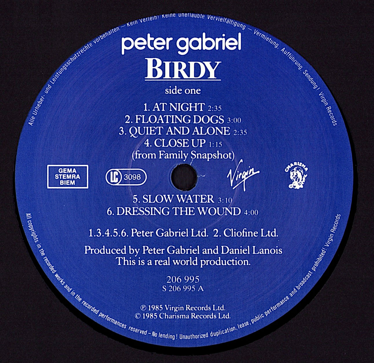 Peter Gabriel – Birdy Music From The Film By Peter Gabriel Vinyl LP