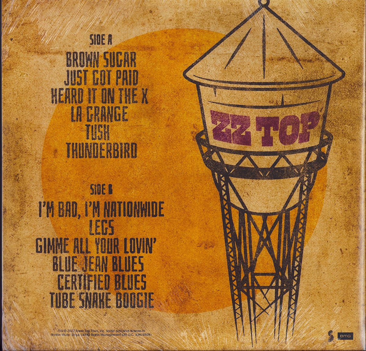 ZZ Top – Raw Ghostly Grey Vinyl LP Rückseite