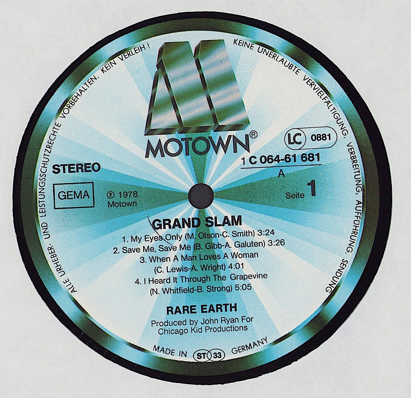 Rare Earth - Grand Slam Vinyl LP