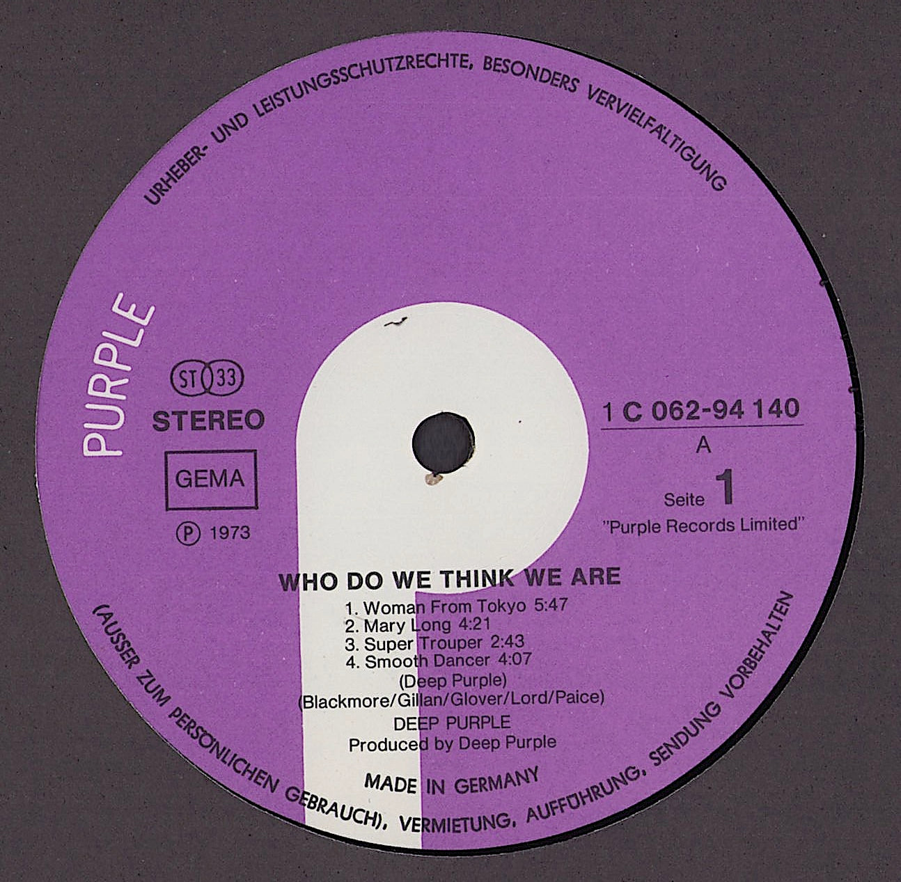 Deep Purple - Who Do We Think We Are Vinyl LP