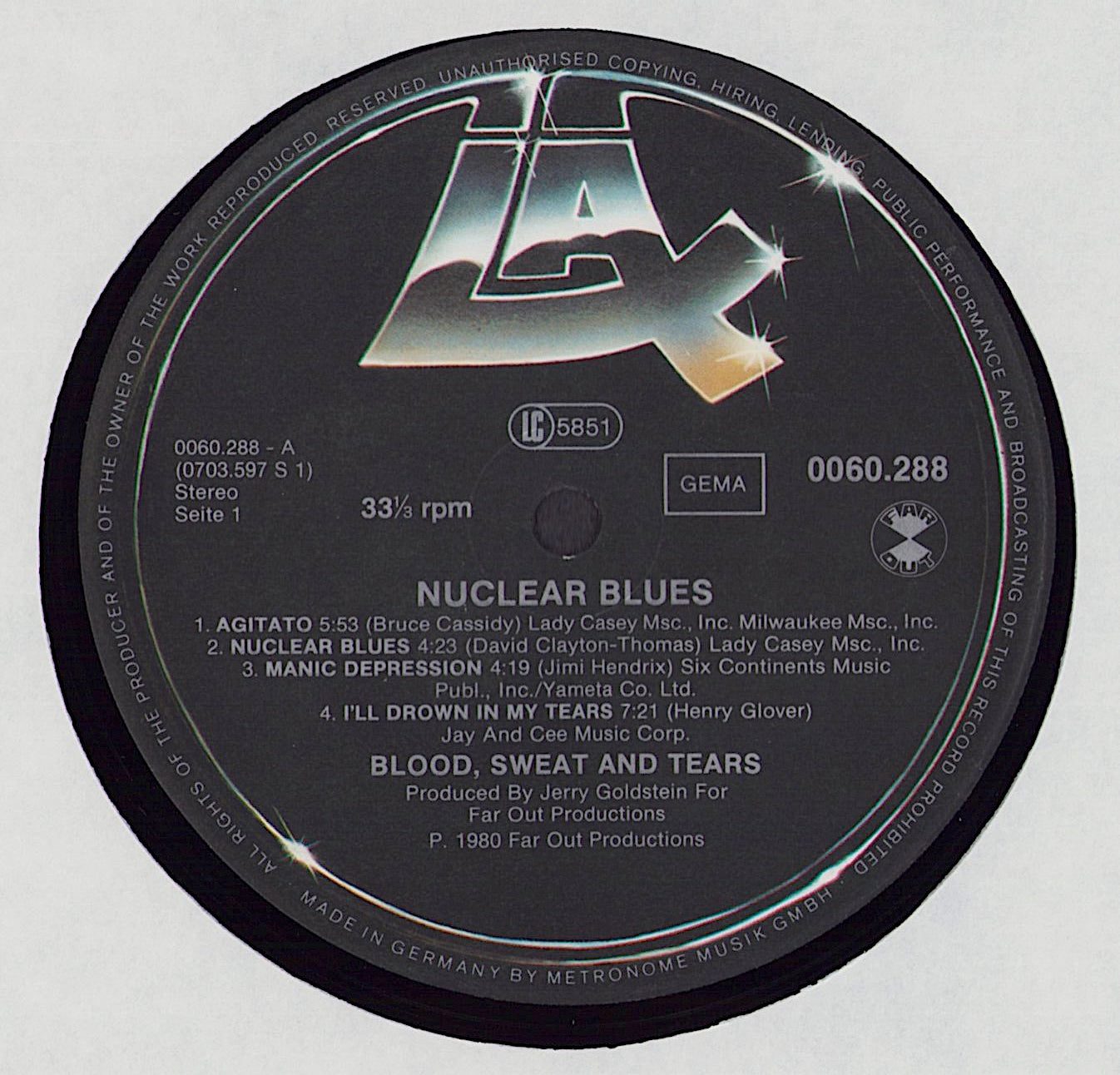 Blood Sweat & Tears feat. David Clayton Thomas - Nuclear Blues Vinyl LP