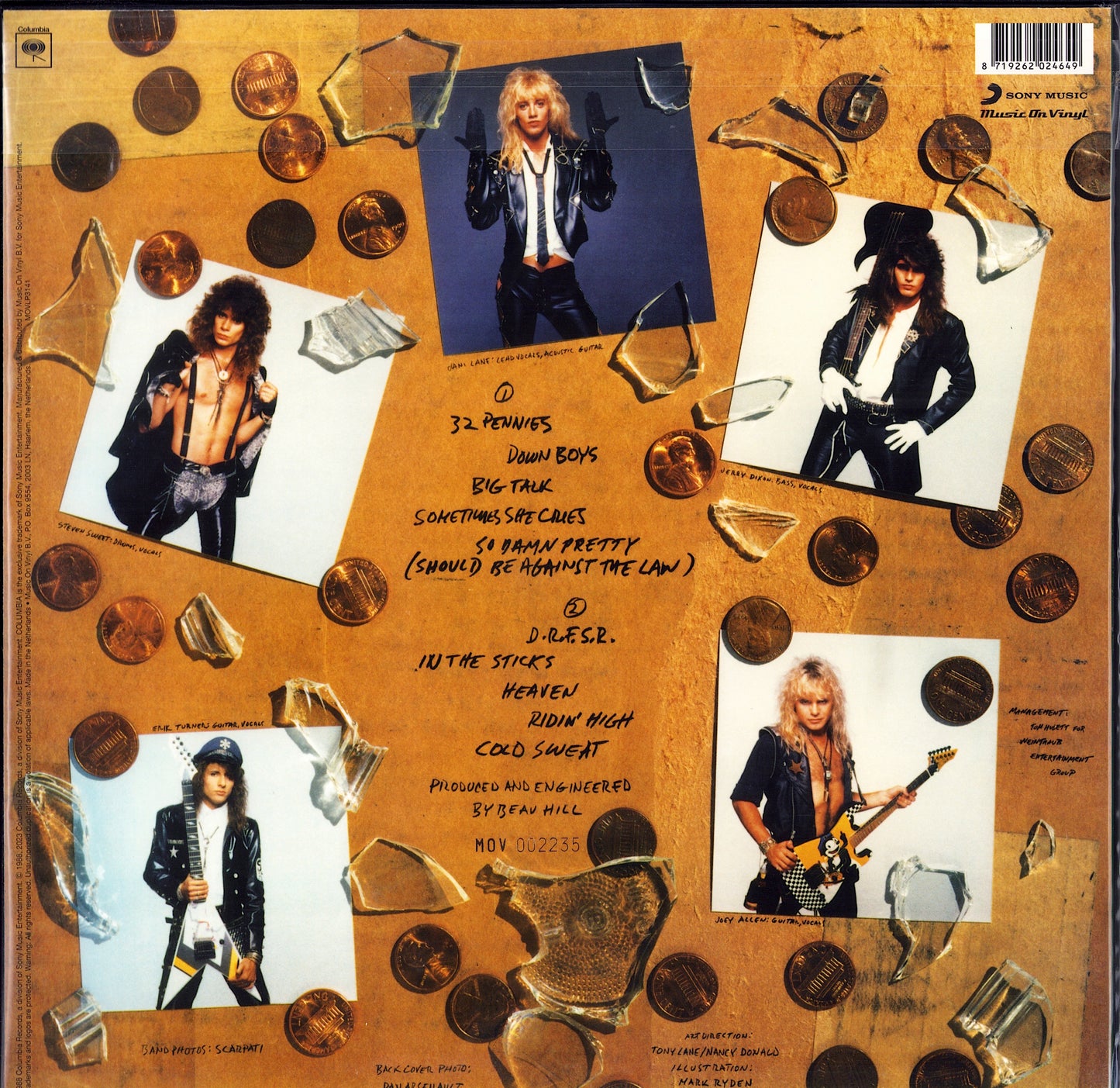 Warrant - Dirty Rotten Filthy Stinking Rich Translucent Green Vinyl LP Limited Edition