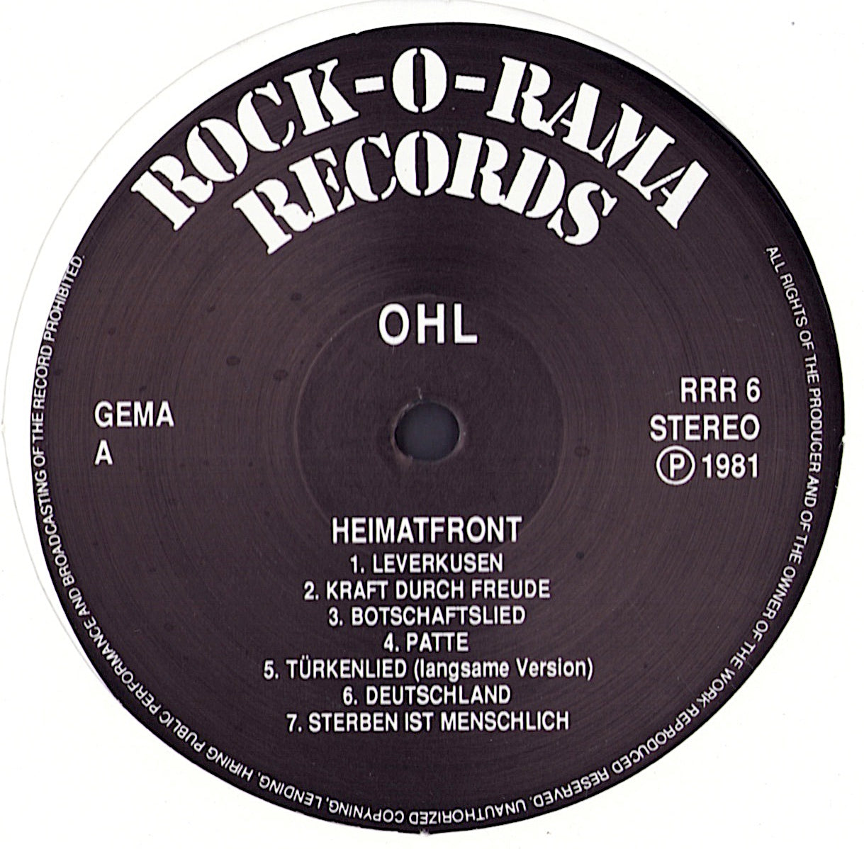 OHL - Heimatfront Vinyl LP