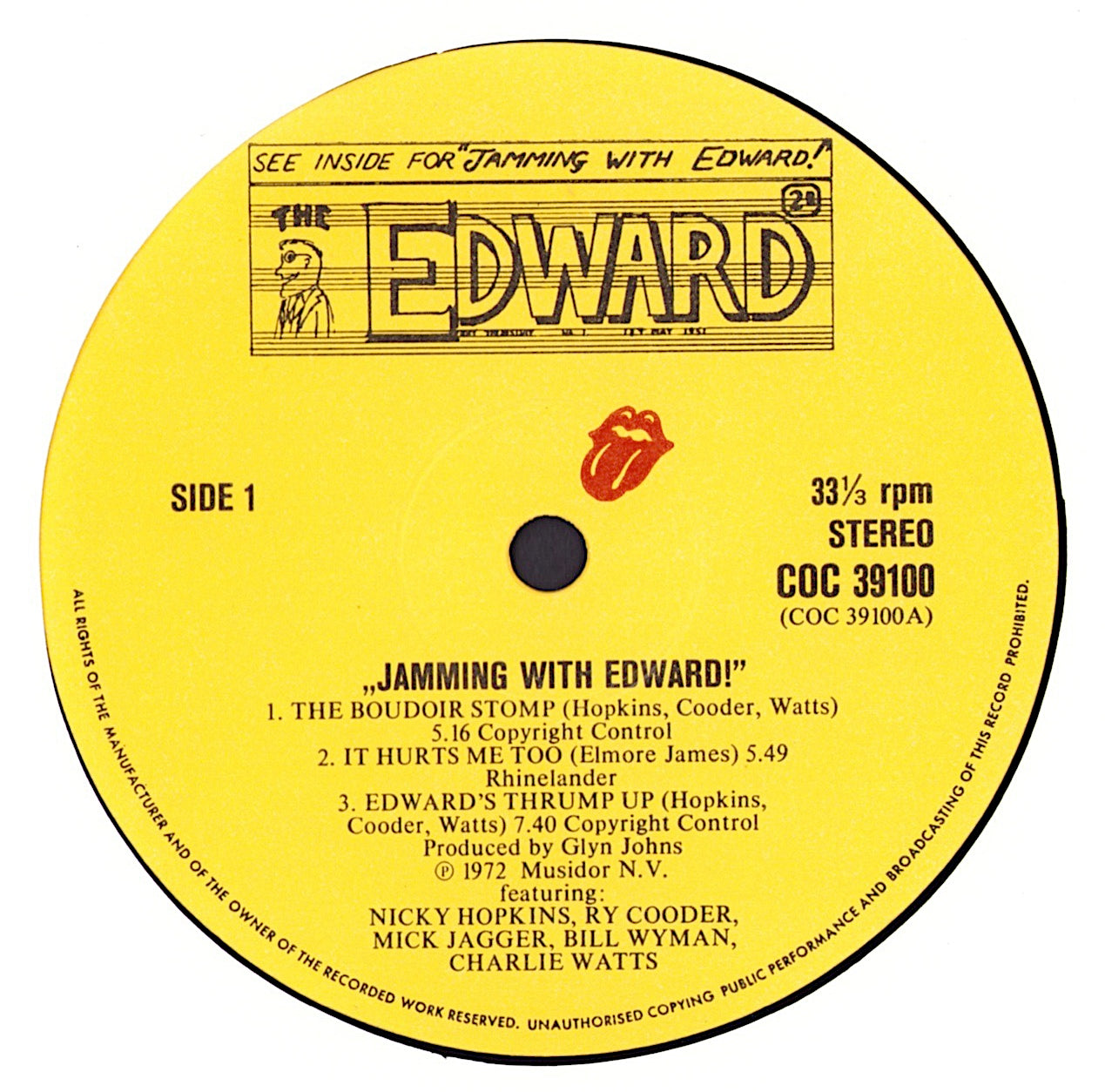 Nicky Hopkins, Ry Cooder, Mick Jagger, Bill Wyman, Charlie Watts - Jamming With Edward!