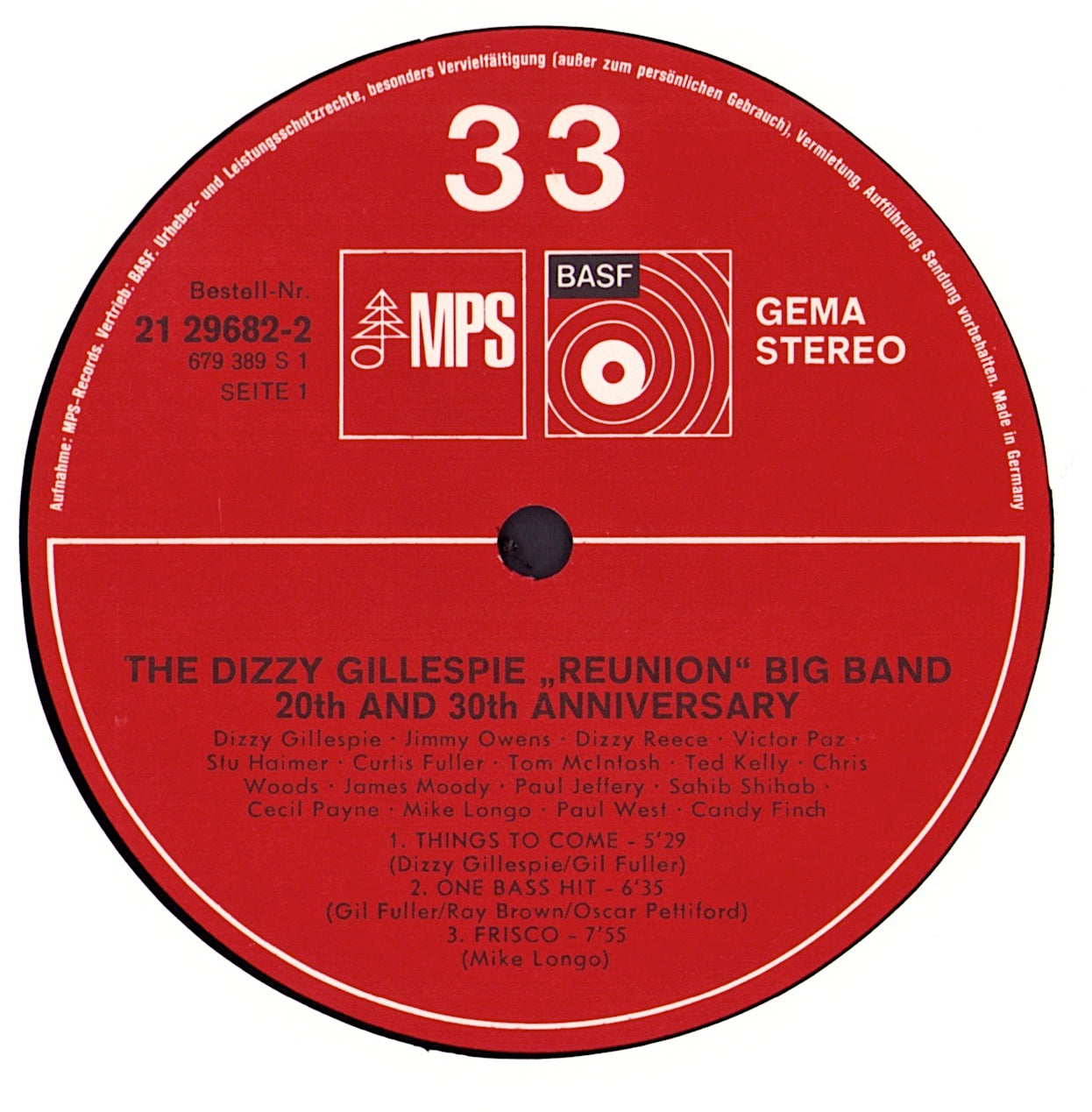 The Dizzy Gillespie Reunion Big Band - 20th And 30th Anniversary