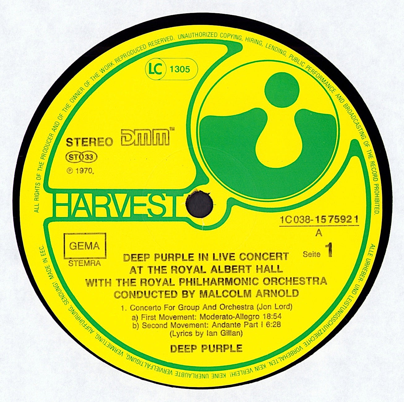 Deep Purple, The Royal Philharmonic Orchestra Conducted by Malcolm Arnold - Concerto For Group And Orchestra