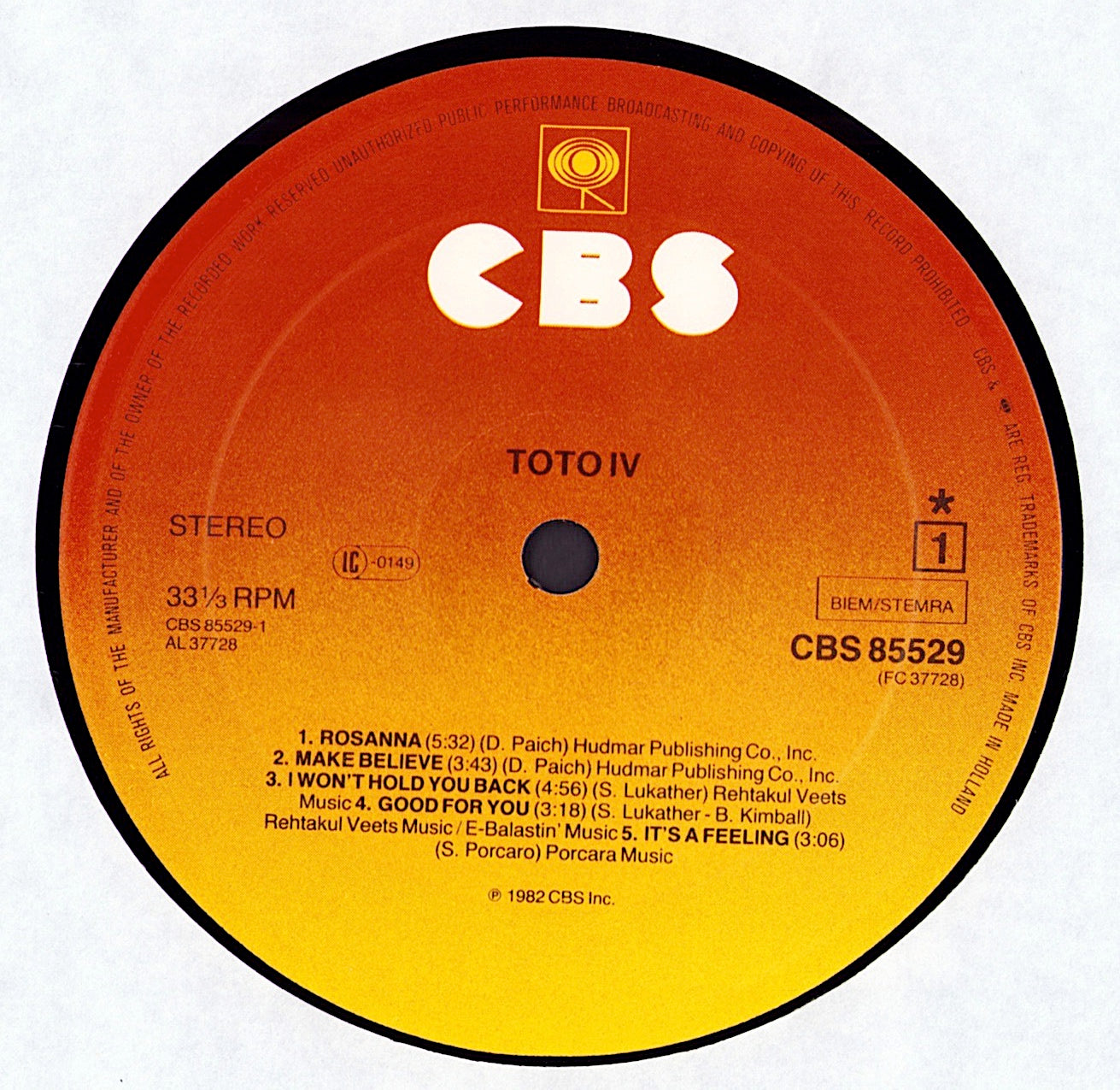 Toto - Toto IV Vinyl LP