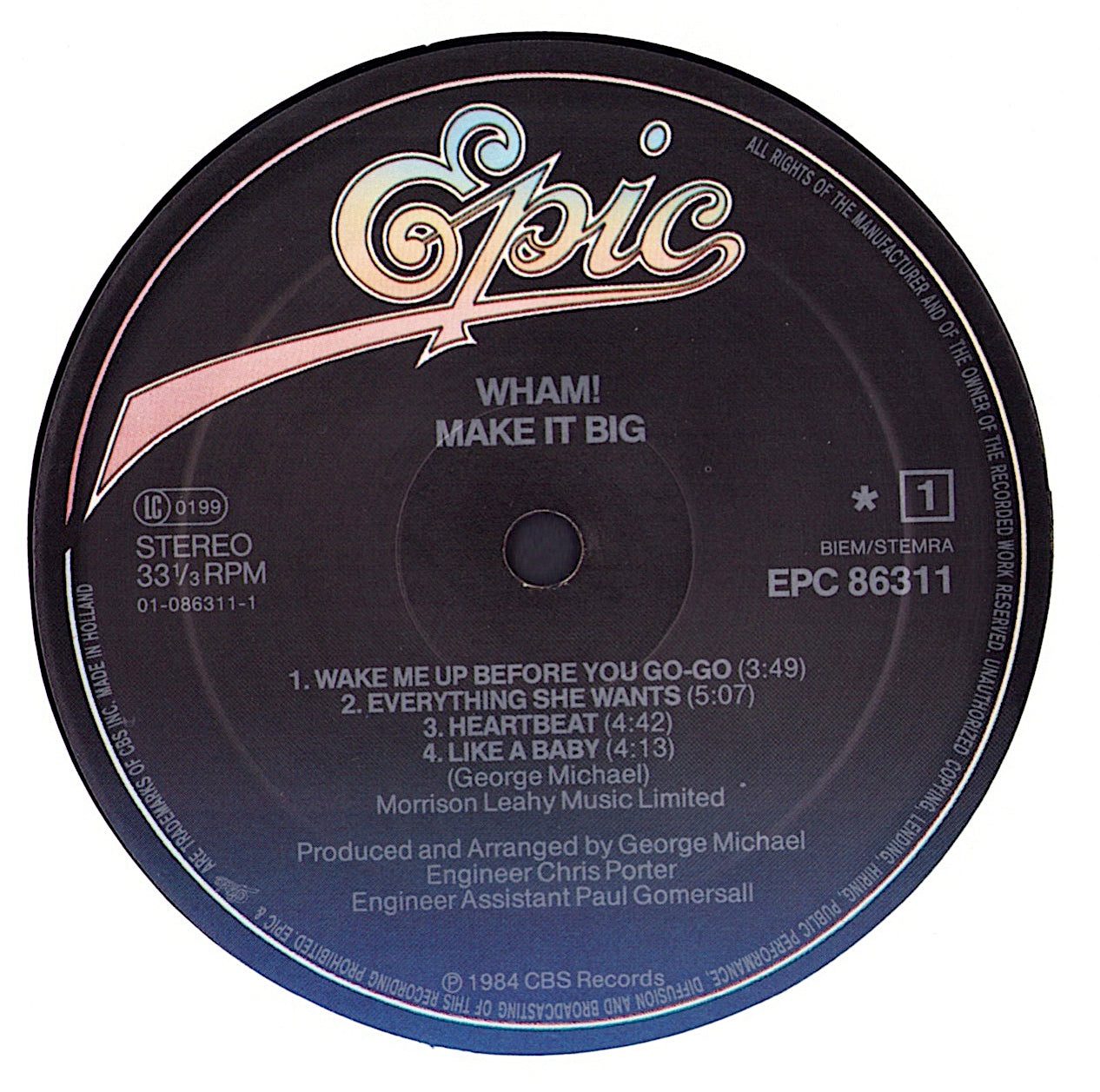 Wham! - Make It Big Vinyl LP