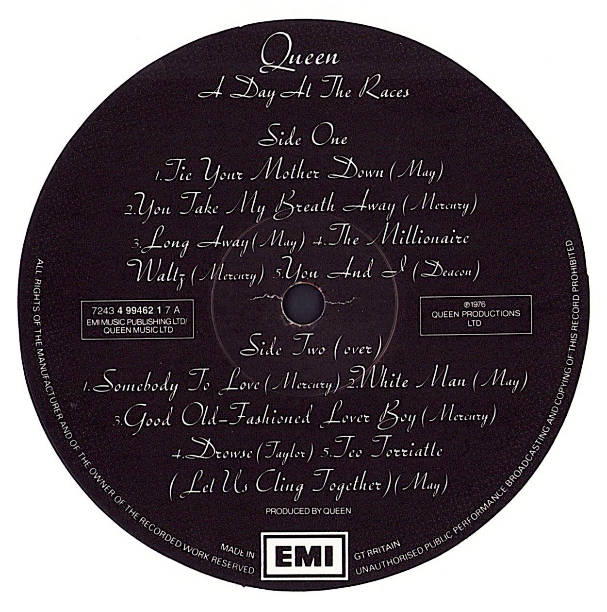 Queen - A Day At The Races Vinyl LP UK