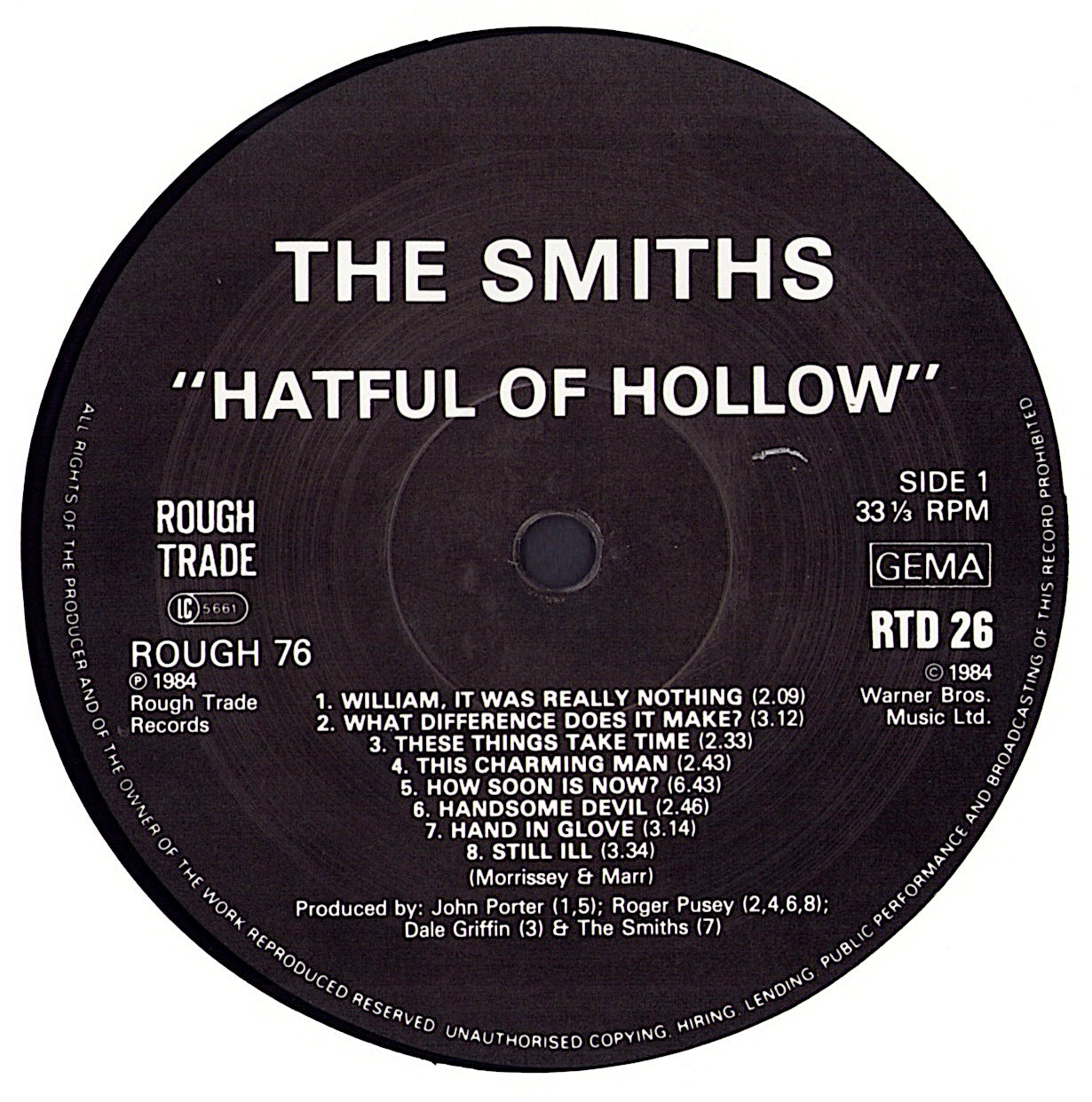 The Smiths - Hatful Of Hollow Vinyl LP