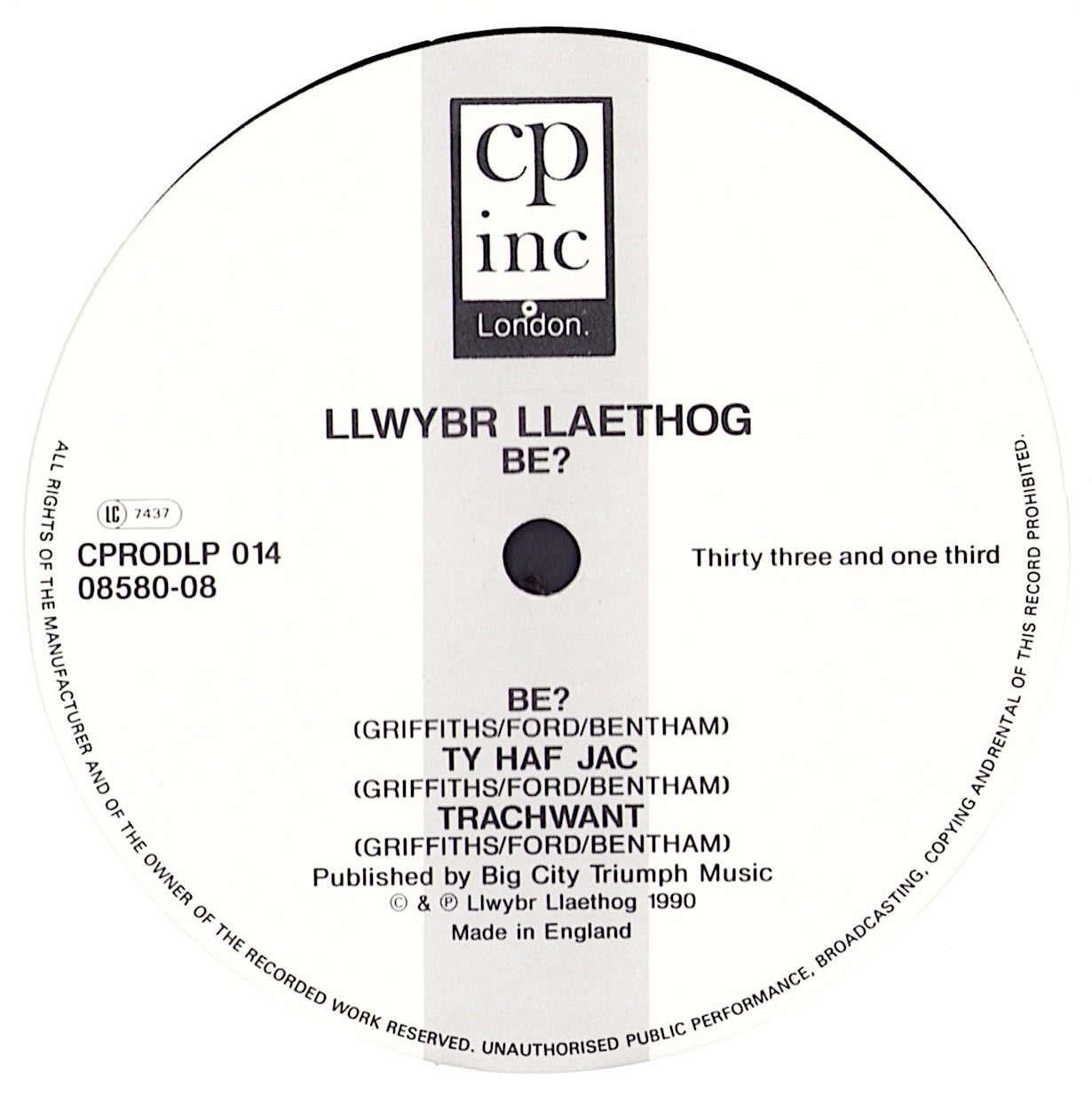 Llwybr Llaethog – Be? Vinyl LP