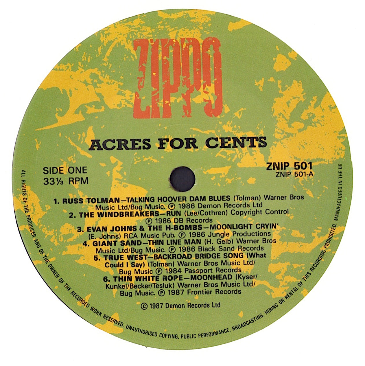 Acres For Cents Vinyl LP
