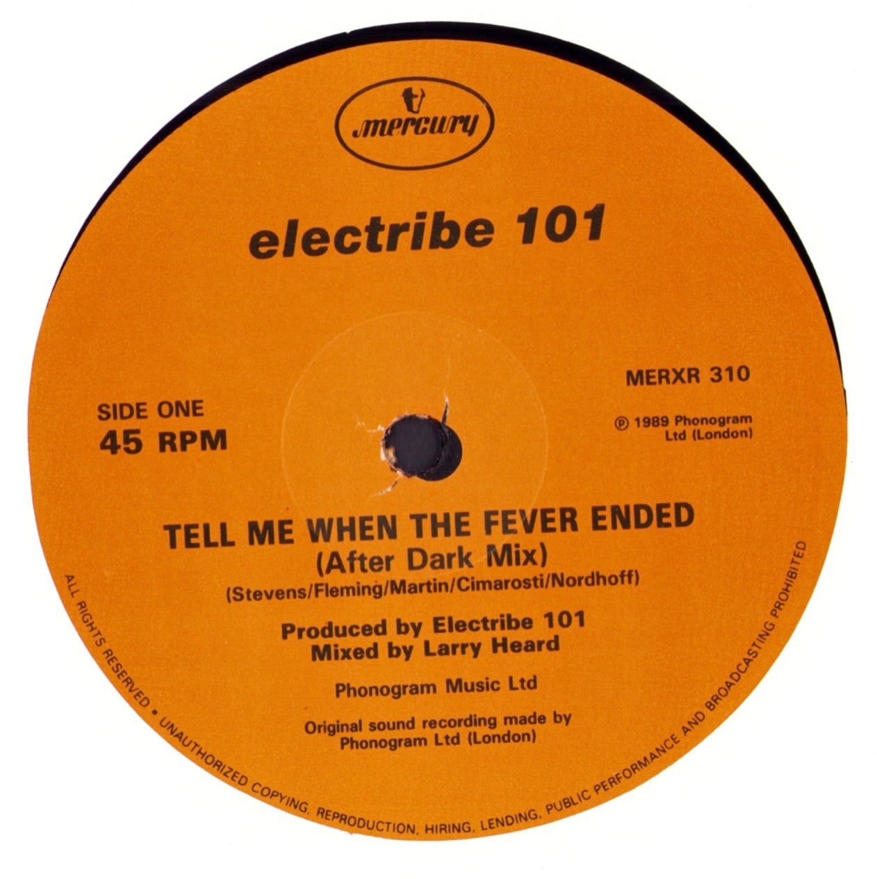 Electribe 101 – Tell Me When The Fever Ended Remix Vinyl 12"