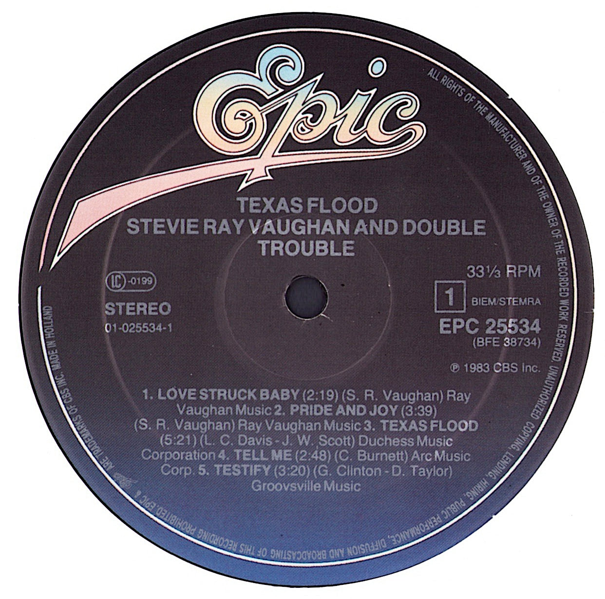 Stevie Ray Vaughan And Double Trouble – Texas Flood Vinyl LP