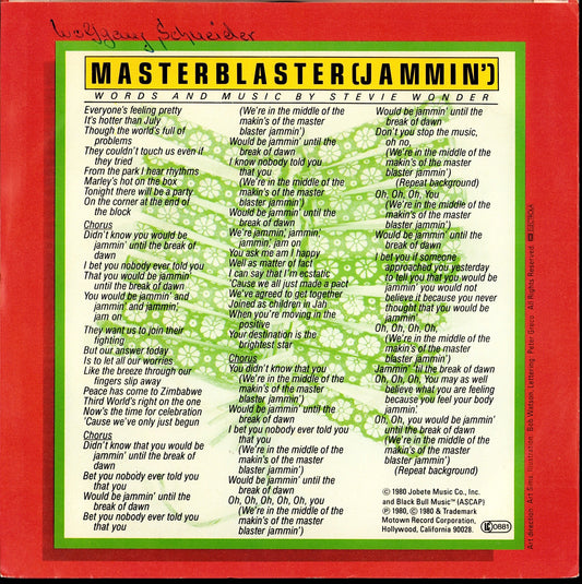 Stevie Wonder – Master Blaster Jammin' Vinyl 7" | DE Original | 1980