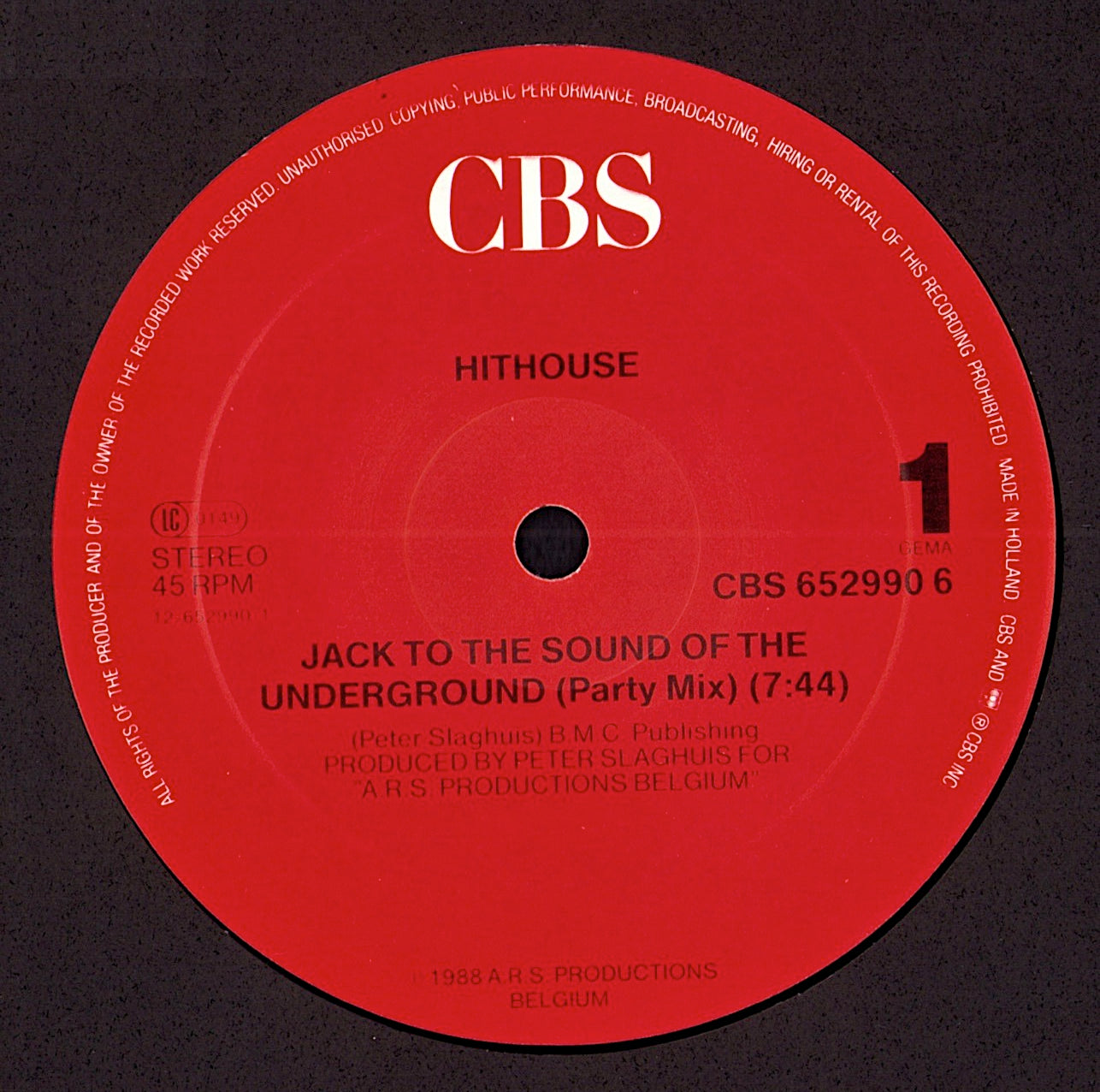 Hithouse – Jack To The Sound Of The Underground Vinyl 12" | DE Original | 1988