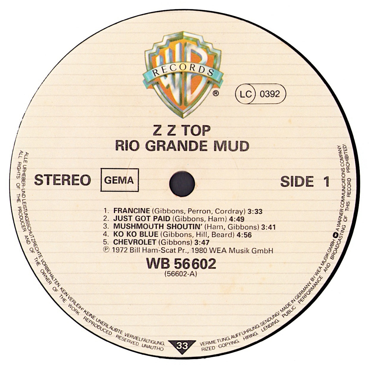 Z Z Top - Rio Grande Mud Vinyl LP