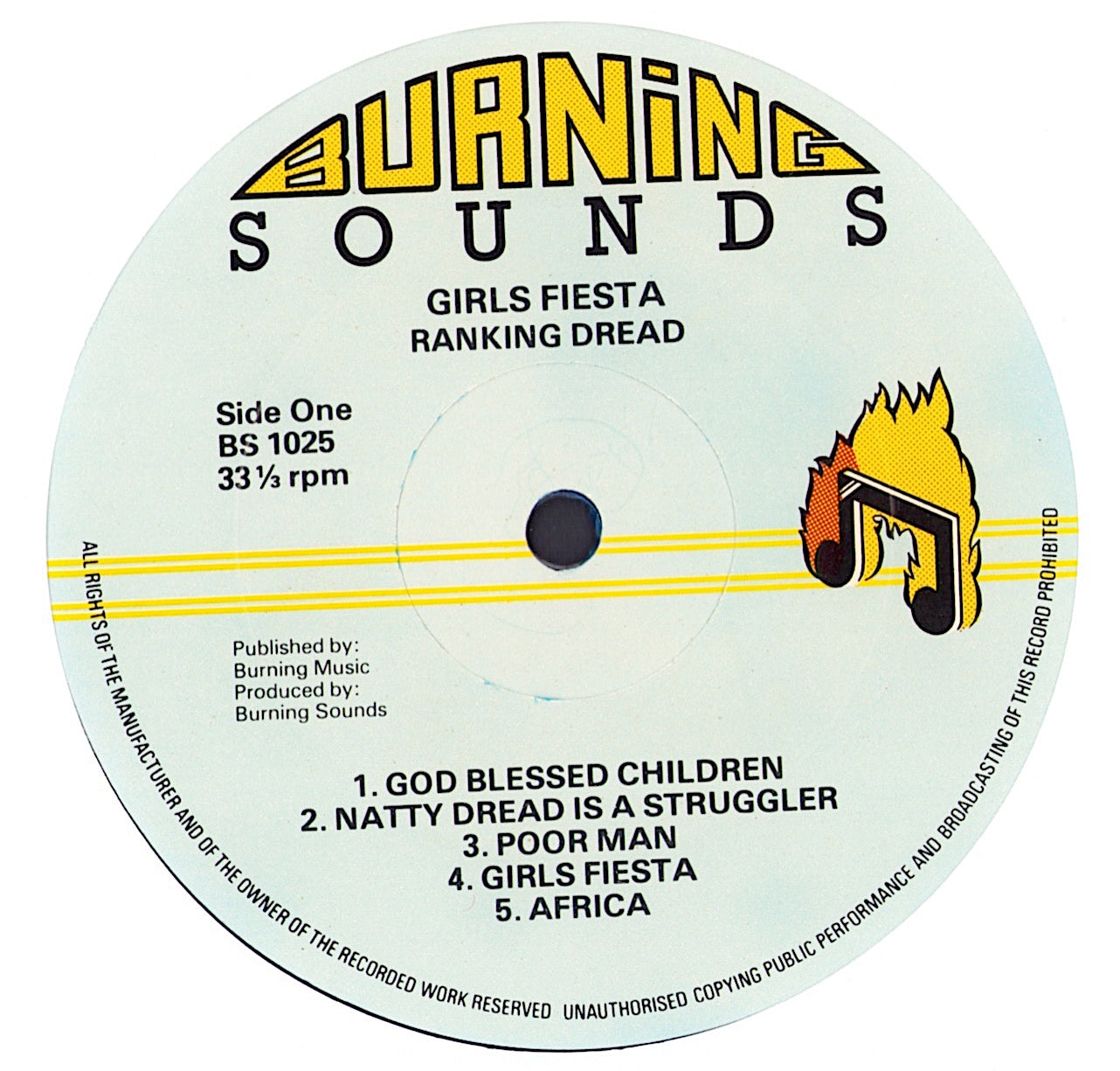 Ranking Dread - Girls Fiesta Blue Vinyl LP