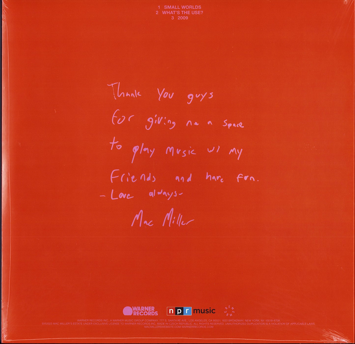 Mac Miller - NPR Music Tiny Desk Concert Blue Translucent Vinyl LP