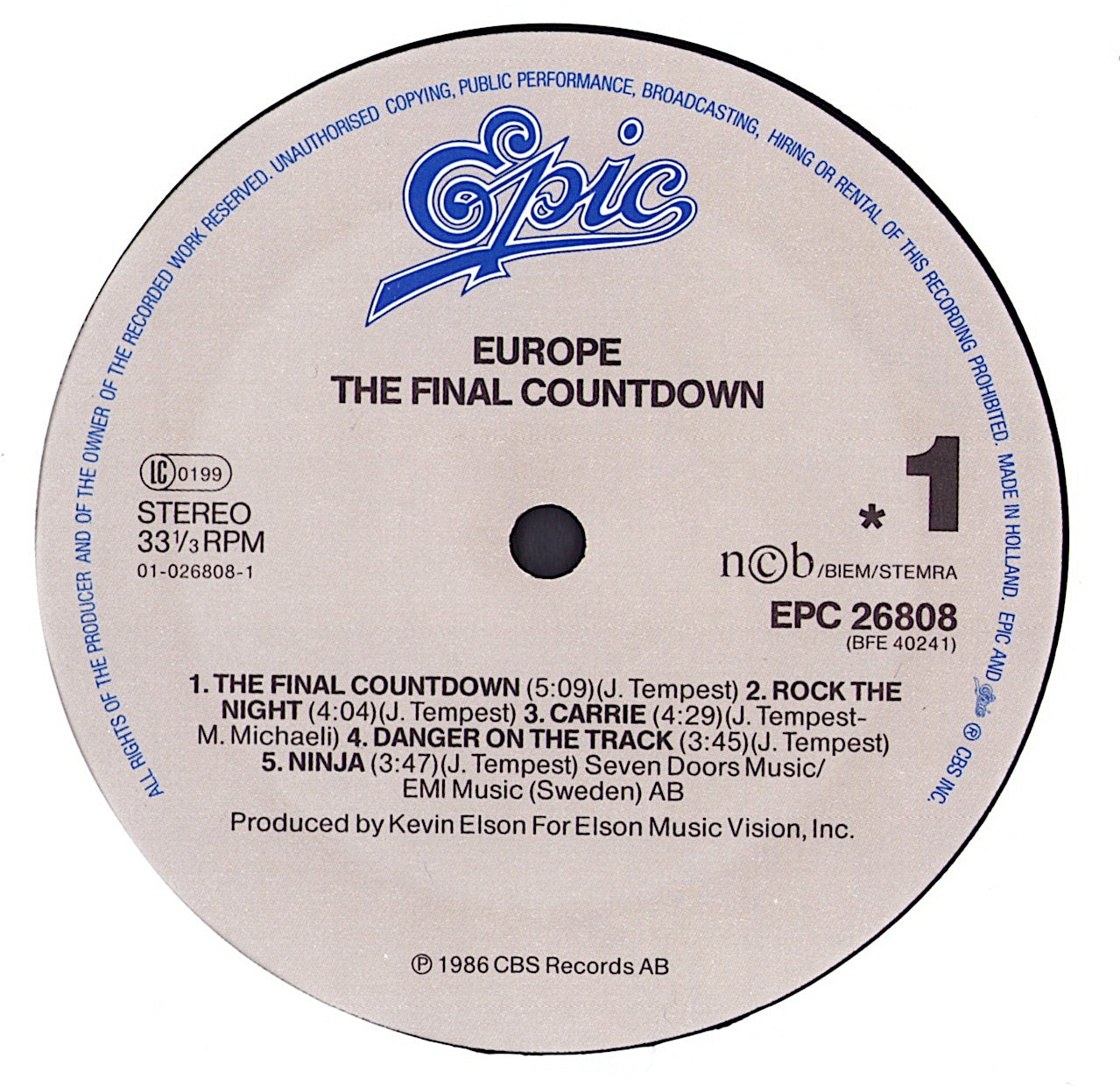Europe - The Final Countdown Vinyl LP