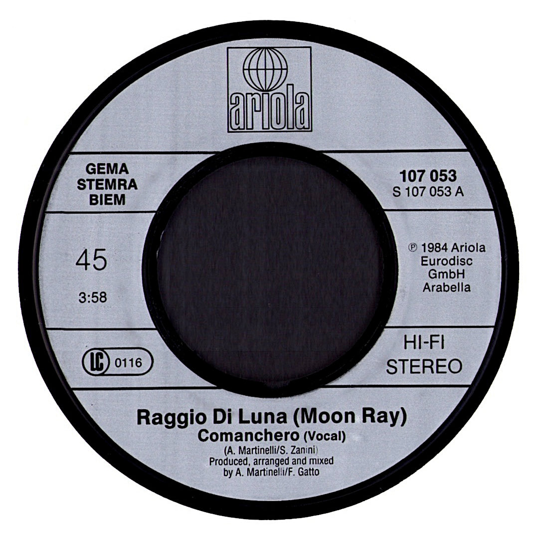 Raggio Di Luna – Comanchero Vinyl 7" | EU Original | 1984