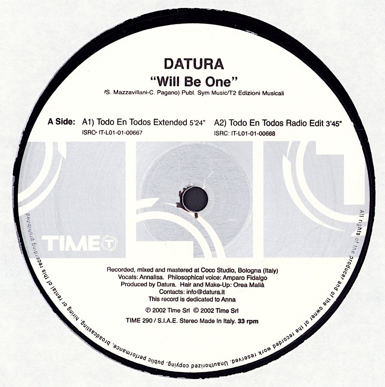 Datura – Will Be One Vinyl 12" Maxi-Single