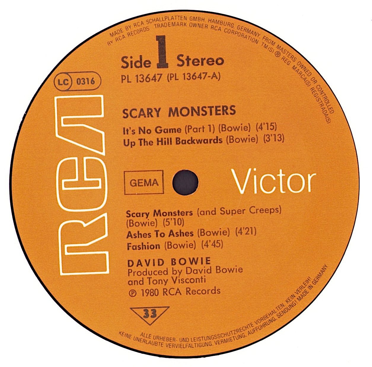 David Bowie - Scary Monsters Vinyl LP