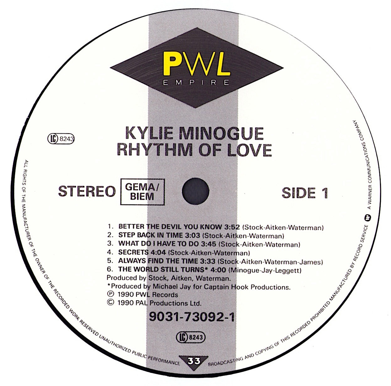 Kylie Minogue - Rhythm Of Love Vinyl LP