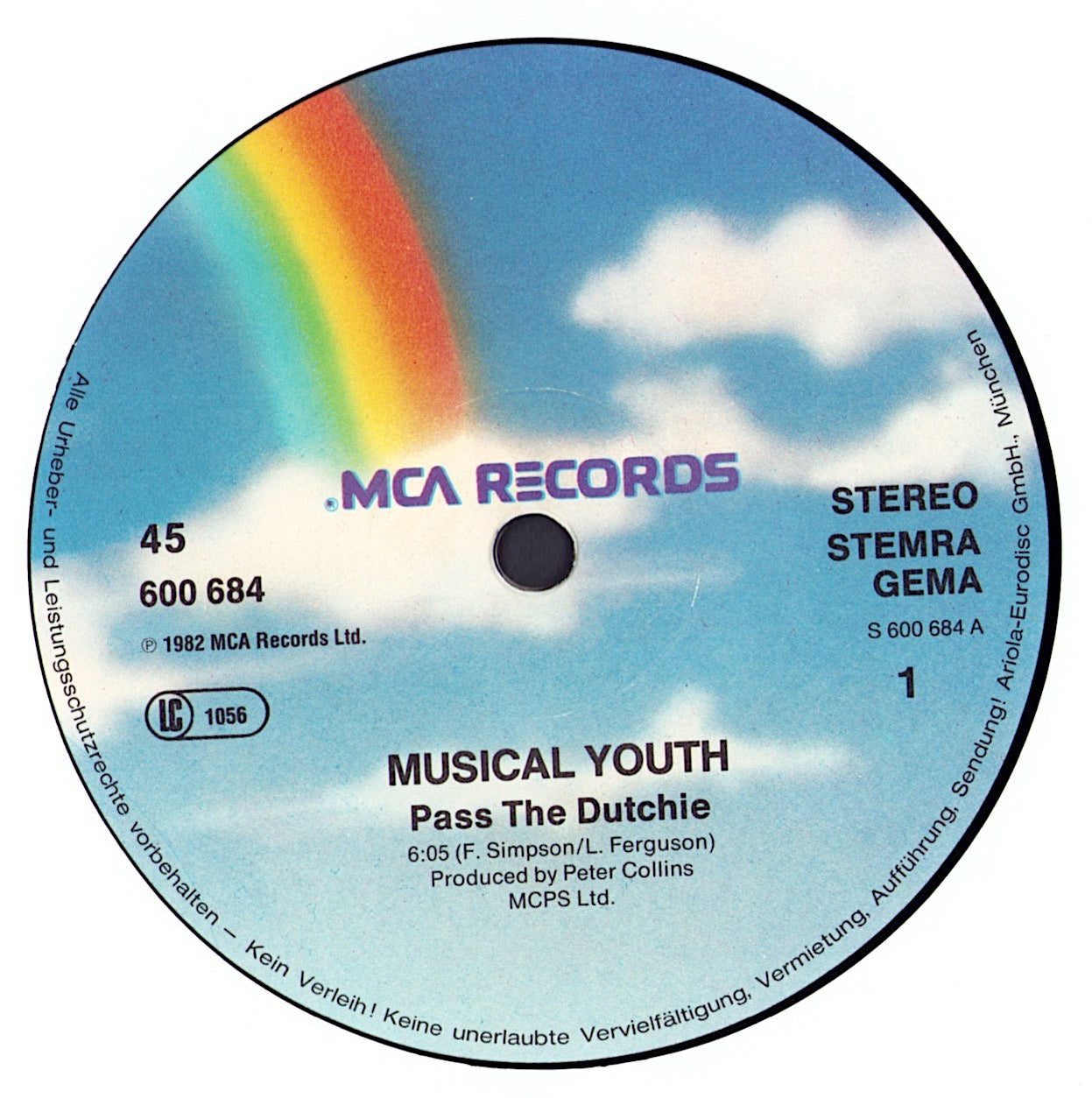 Musical Youth - Pass The Dutchie Vinyl 12" Maxi-Single