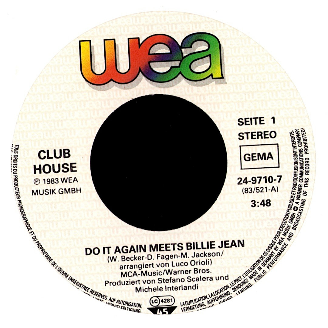 Club House – Do It Again Meets Billie Jean Vinyl 7" | EU Original | 1983