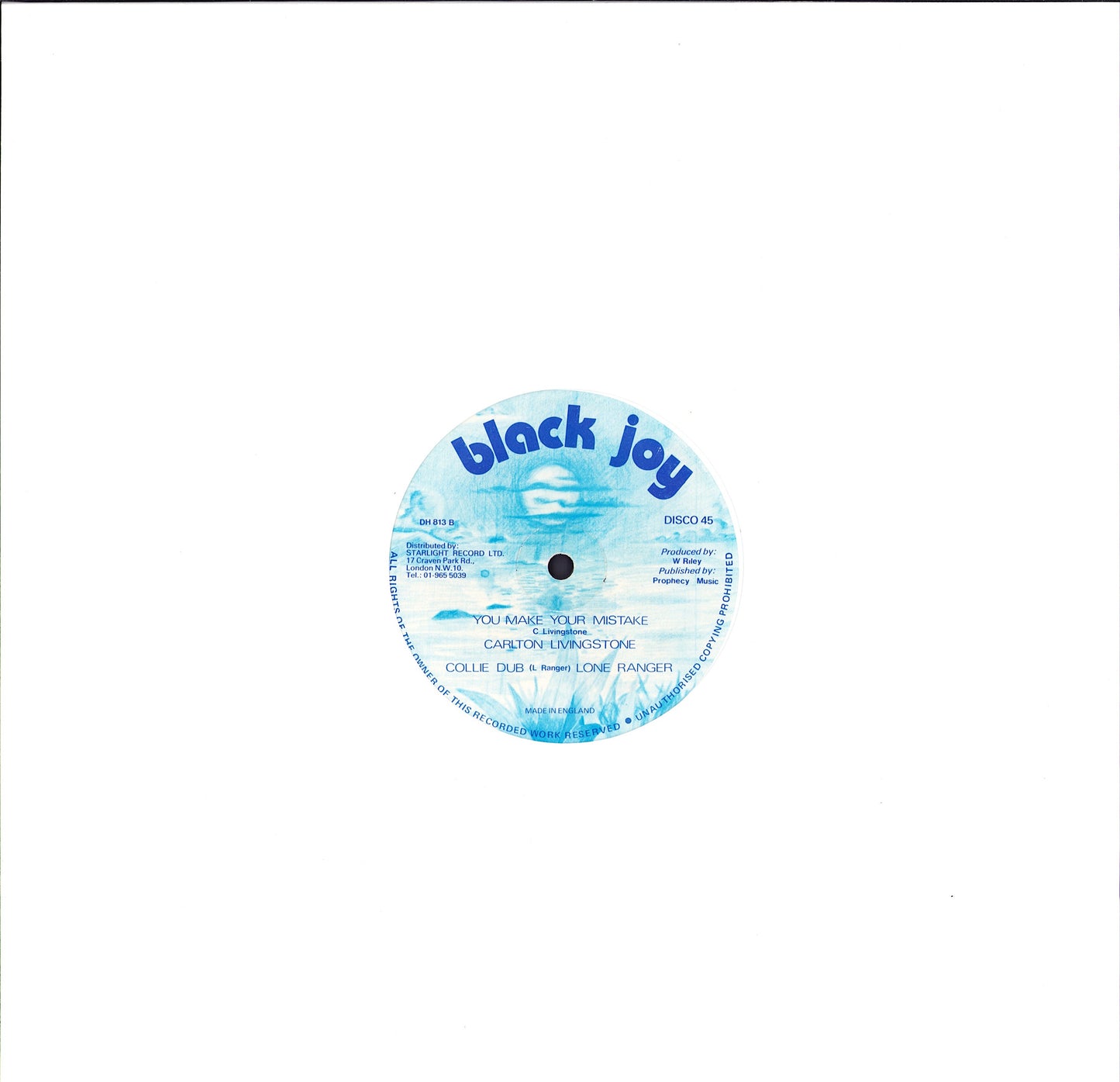 Lone Ranger / Carlton Livingston - Rose-Marie / You Make Your Mistake Vinyl 12" Maxi-Single