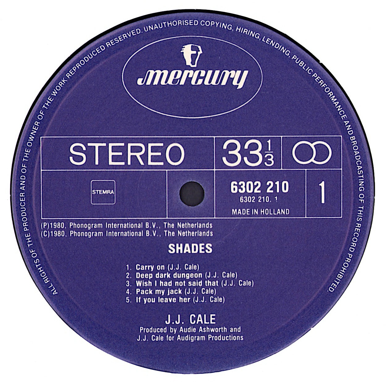 J.J. Cale - Shades Vinyl LP