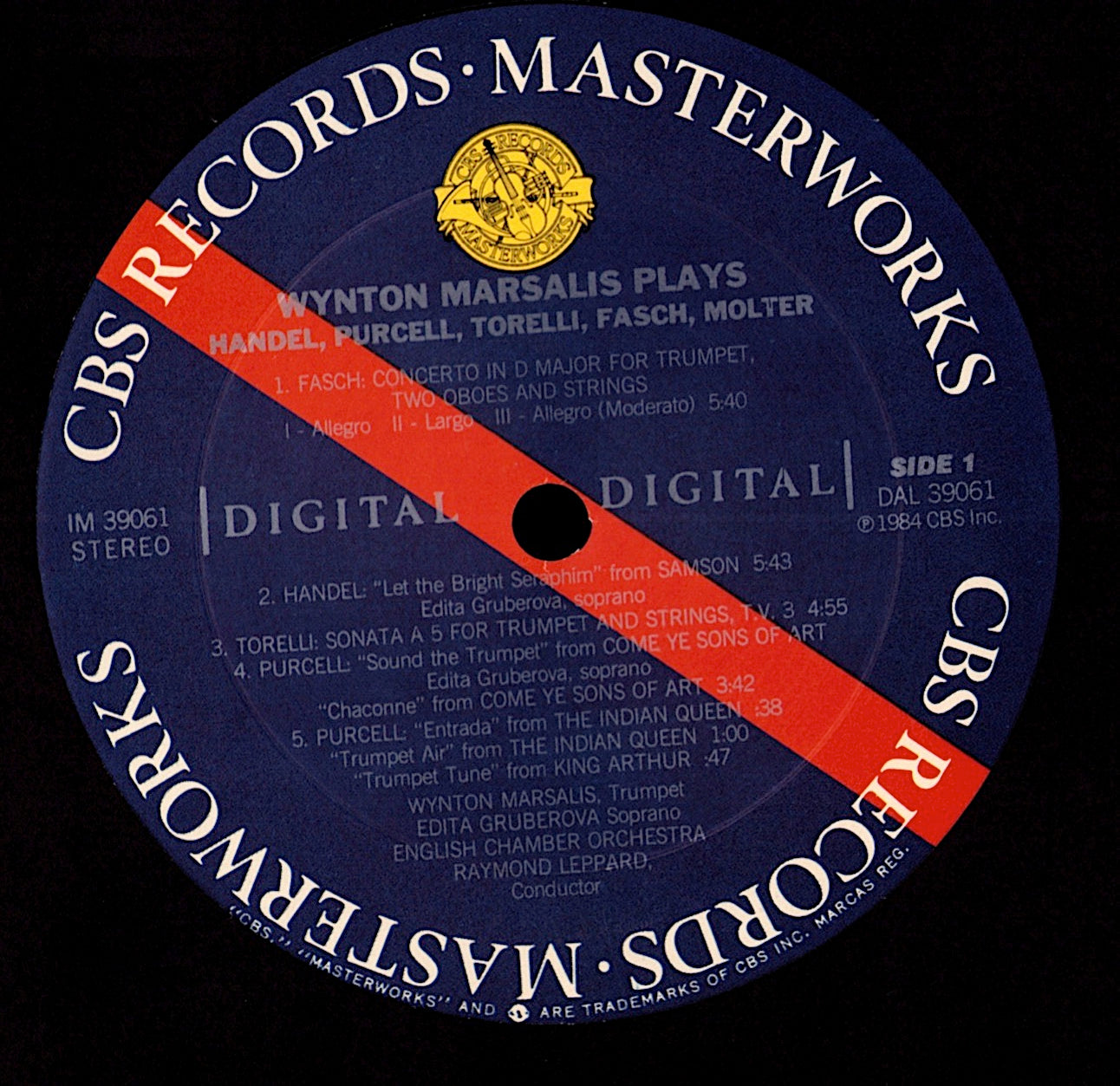 Wynton Marsalis – Plays Handel, Purcell, Torelli, Fasch, Molter Vinyl LP | US Original | 1984