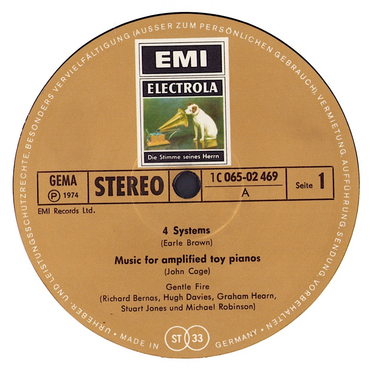 Gentle Fire, Earle Brown, John Cage, Christian Wolff – 4 Systems, Music For Amplified Toy Pianos, Music For Carillon, Edges Vinyl LP