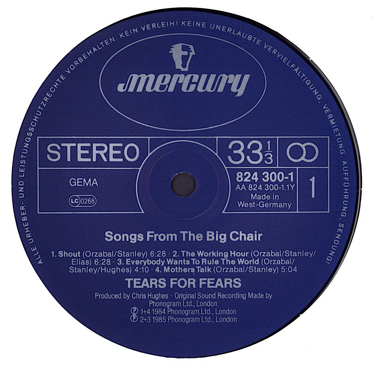 Tears For Fears - Songs From The Big Chair Vinyl LP
