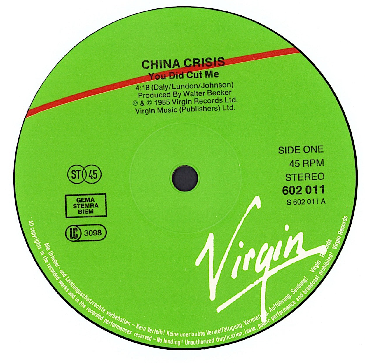China Crisis - You Did Cut Me Vinyl 12" Maxi-Single