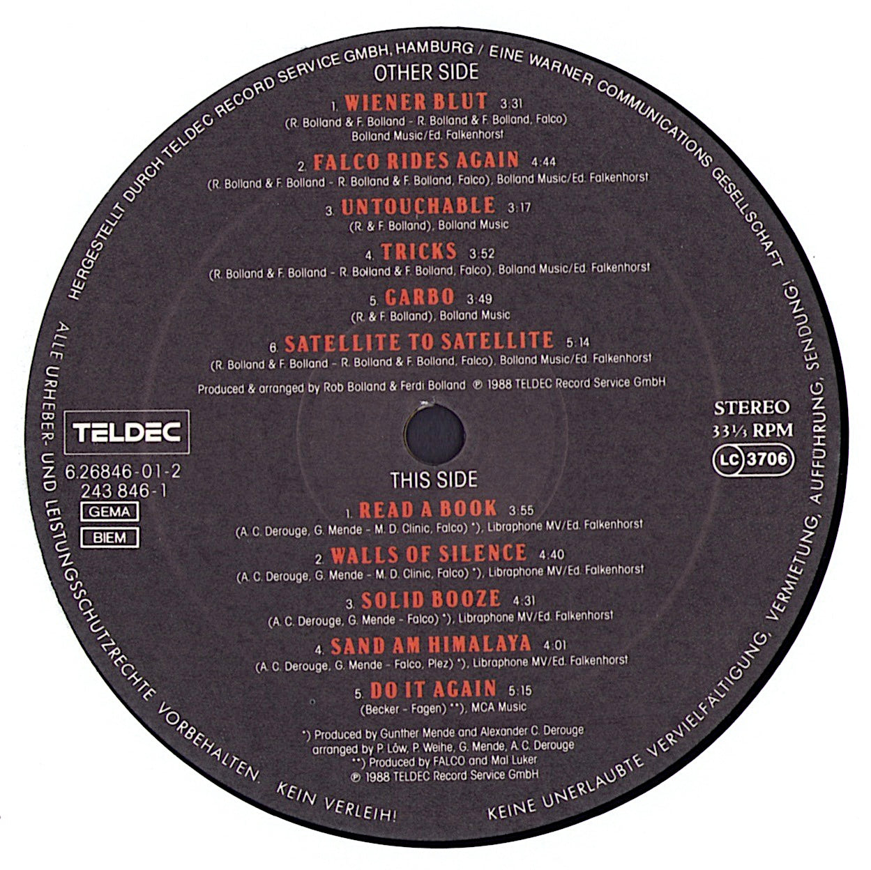 Falco - Wiener Blut Vinyl LP