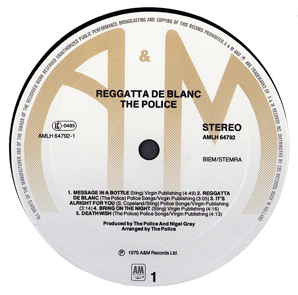 The Police - Reggatta De Blanc