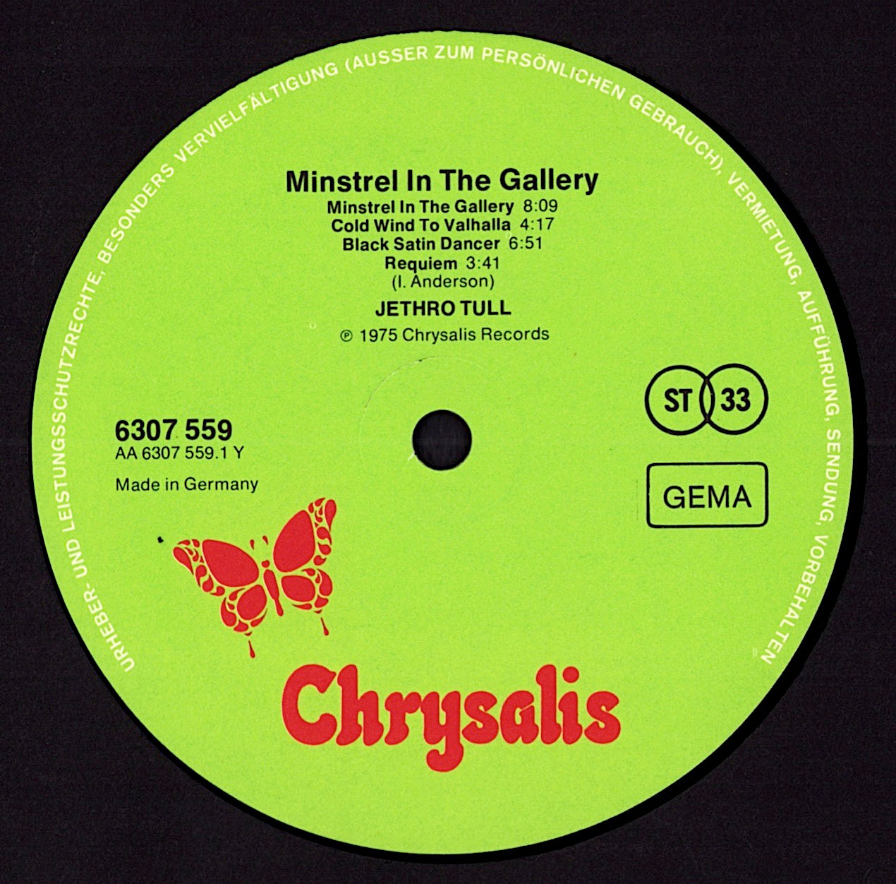 Jethro Tull – Minstrel In The Gallery Vinyl LP