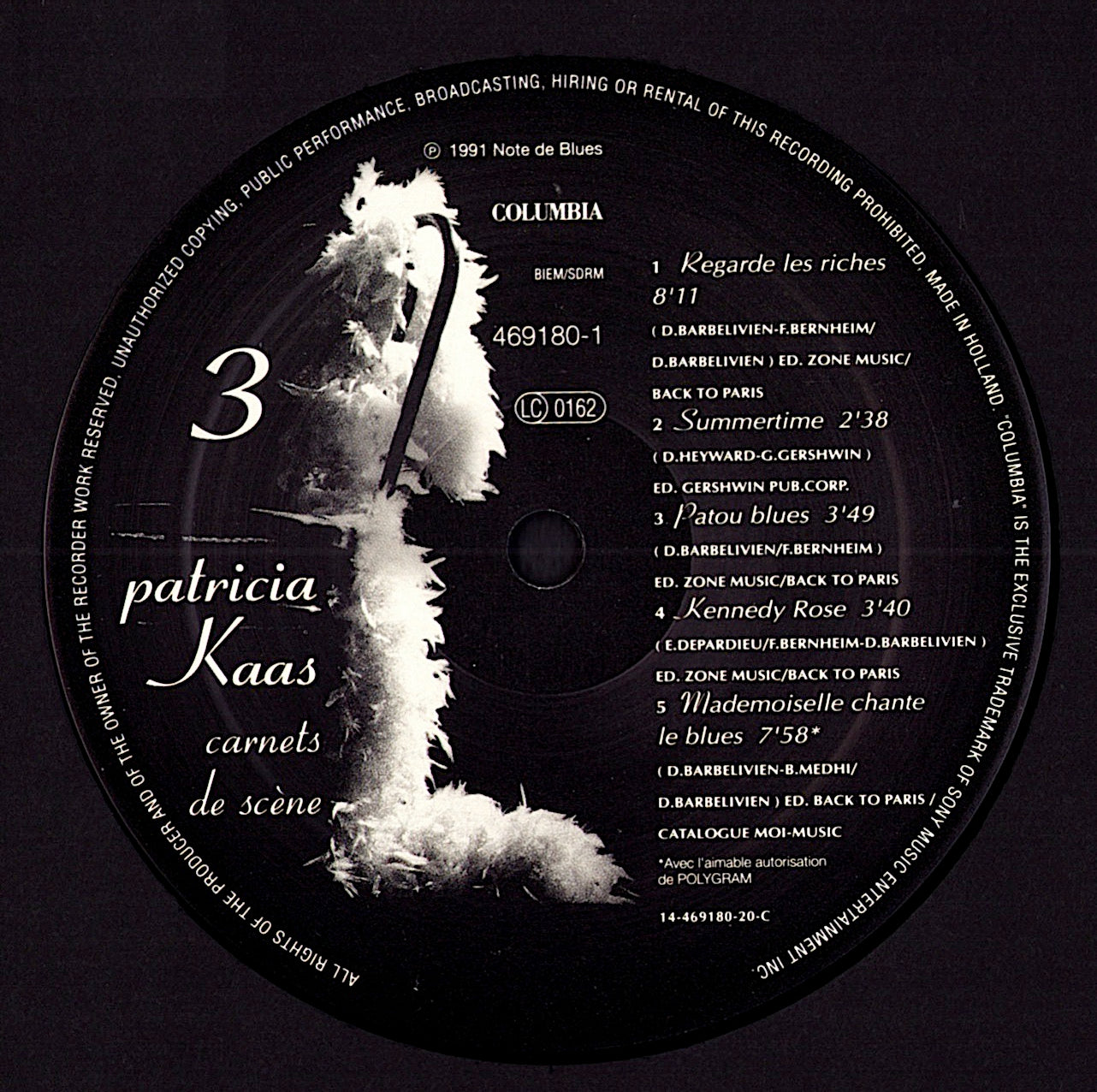 Patricia Kaas – Carnets De Scène (Vinyl 2LP, EU Original, 1991)