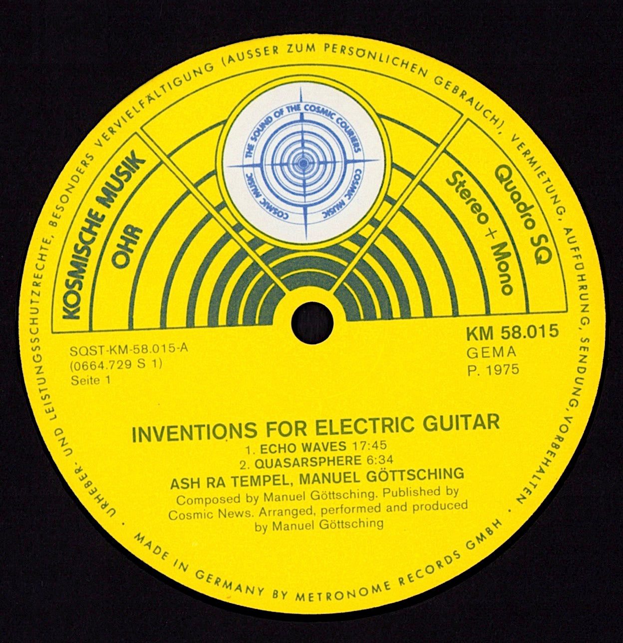 Ash Ra Tempel, Manuel Göttsching – Ash Ra Tempel VI: Inventions For Electric Guitar Vinyl LP